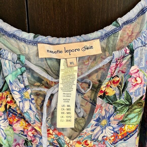 Nanette Lepore Women's Festival Cold-Shoulder Tunic Dress Cover-Up Size M/L - Picture 5 of 6